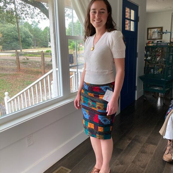 NWT LuLaRoe Earth Tone Stretch Pencil Skirt, S - Picture 3 of 7